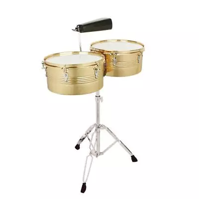 Glarry Percussion 13  & 14  Timbales Drum Set With Stand And Cowbel • $90.99