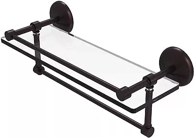  Allied Brass MC-1TB/16-GAL-ABZ Gallery Towel Bar Glass Shelf 16  Antique Bronze • $135