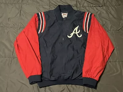 Vintage Majestic Atlanta Braves Jacket Men XL Adult MLB Lightweight Pullover A8 • $39.99