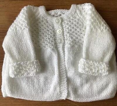Hand Knitted Baby Cardigan 0-6 Months • £2.99