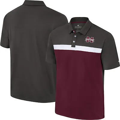 Men's Colosseum Charcoal Mississippi State Bulldogs Two Yutes Polo • $49.99