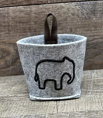 Thirty One Gifts 31 Dreamkeeper Felt Hanging Bin Grey W/Elephant EUC • $10.99