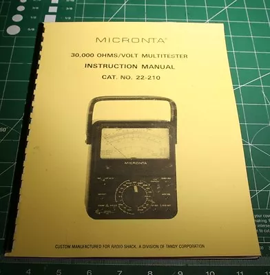 Instruction Manual For Radio Shack/Micronta 22-210 Analog Multimeter W/Extras • $6.49