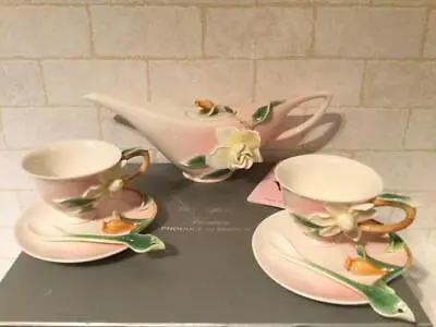 MEISSEN #126 Brilliant Flower Collection Teapot Cup Saucer • $350.39