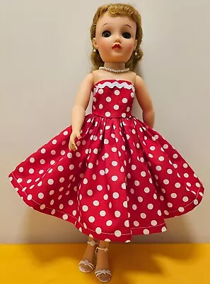 NEW Red And White Polka Dots Dress For Miss Revlon Doll 18  Or Same Size Doll. • $29