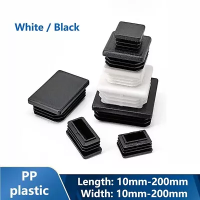 White / Black Square & Rectangle Plastic End Caps Blanking Plugs Tube Inserts • $95.19