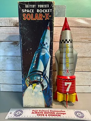 Vintage 1960's Nomura Battery Powered Space Rocket Solar X Tin Space Toy In Box • $399.95