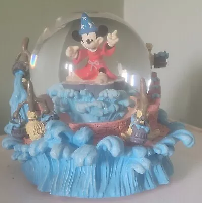 Disney Mickey Mouse Fantasia Musical Snow Globe Sorcerer's Apprentice • £18