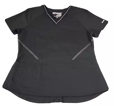 Grey's Anatomy By Barco Scrub Top Women's Medium Black Short Sleeve Pocket Shirt • $9.99