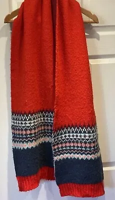 Gap Vintage Y2k Long Fair Isle Scarf Stole Double Thickness Reversible • £12