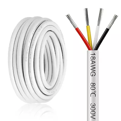 20FT 18 Gauge Wire 4 Conductor 18AWG Electrical Wire 18/4 Oxygen Free Stranded • $26.19