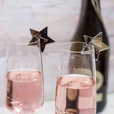 Any Occasion Acrylic Star Wine Glass Charm Place Setting Party Favours • £70