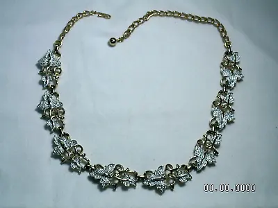 Early Vintage Sarah Coventry...Gold ToneSilver Tone Leaf/Leaves Panels Necklace • $18.97