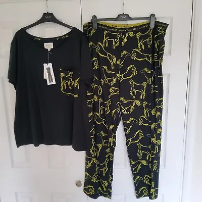 NEXT Womens  Charcoal Horse Cotton Pyjamas SIZE XXL 24 - 26 New With Tags • £15