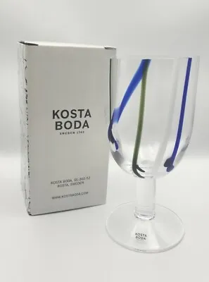 New Kosta Boda Sweden Contrast Multi Colored Wine Glass NIB #7091643 • $35