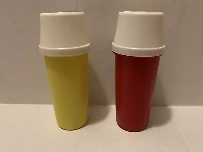 Vintage Tupperware 1329 Ketchup & Mustard Pump Dispensers With Lids 871 • $15.99