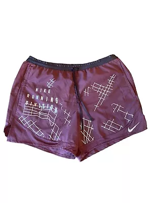 Nike Dri-Fit Flex Stride Running Division Shorts Red Men’s Size M Geometric • $29.99