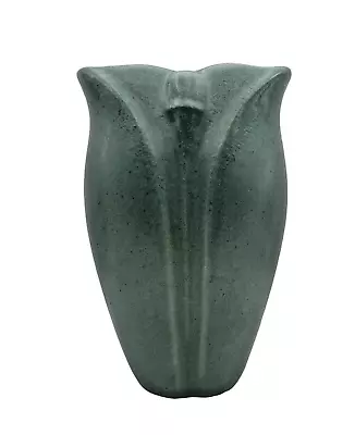 Haeger Pottery Arts And Crafts Petal Vase 7  Mission Revival Matte Green • $56