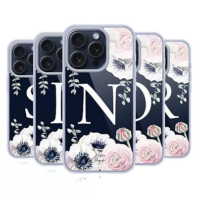 NATURE MAGICK FLORAL MONOGRAM NAVY FLOWERS 2 GEL CASE COMPATIBLE IPHONE/MAGSAFE • $24.95