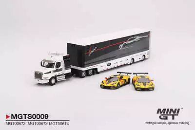 Mini GT Chevrolet Corvette C8R Racing Cars With Western Star Transporter • $109.95