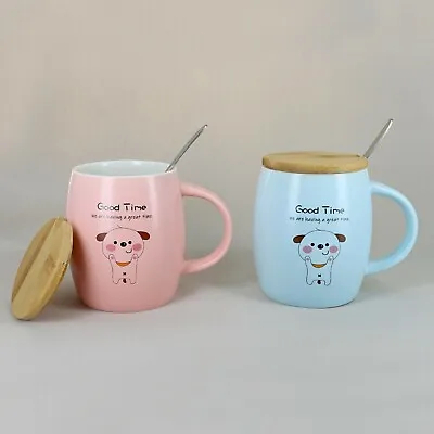 £8.99 • Buy G Decor Cute Dog Pastel Ceramic Coffee Tea Mug With Lid