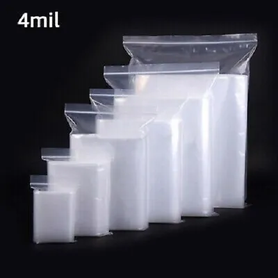 2x3 To 24x24 Clear Zipper Seal Zip Lock Top Reclosable Poly Plastic Bags 4 Mil • $1.09