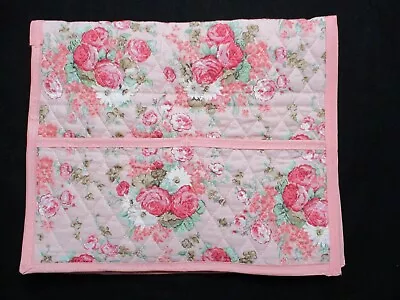 Pink Paisley Quilted Handmade Walker Wheelchair Hospital Bed 4 Pocket Bag • $14.99