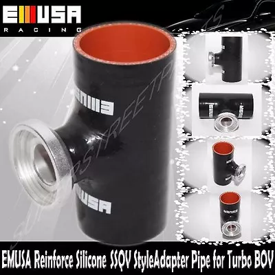 EMUSA BLACK 3  Reinforce Silicone Adapter Pipe For SSQV Style Turbo BOV • $928.59