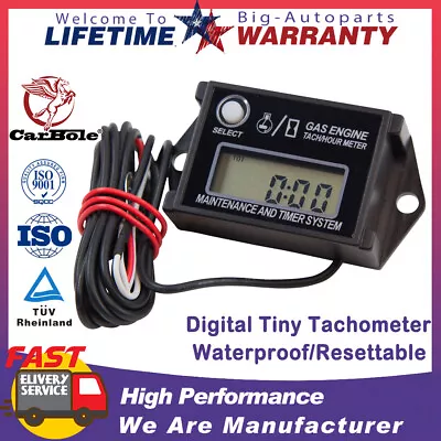 Stable Digital Tiny Waterproof Tach Hour Meter Tachometer Resettable Job Timer • $21.89