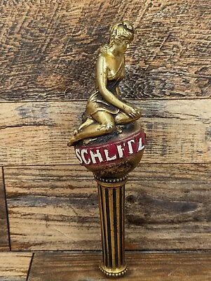 Vintage SCHLITZ BEER Lady On The World Beer TAP HANDLE Man Cave  • $35