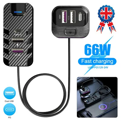 6 Port Multi USB HUB Adapter Fast Charge Car Charger Dock Charging Station QC3.0 • £11