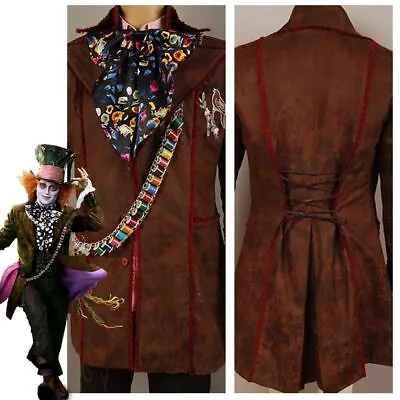 Alice In Wonderland Johnny Depp Mad Hatter Cosplay Costume Outfit Fancy Dress • £90.23