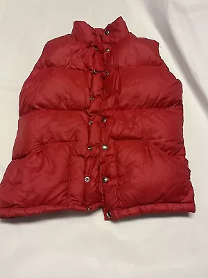 Vintage North Face Puffer Down Vest Red Sz XS Gorpcore 70s USA Brown Label • $59.99