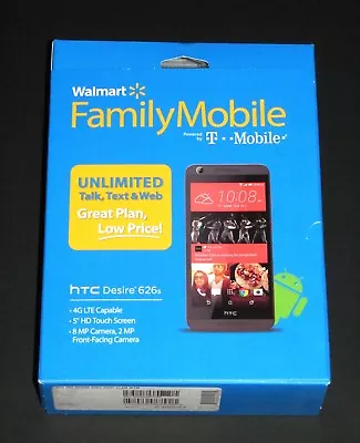New Sealed T-Mobile/Family Mobile HTC Desire 626S 5  Prepaid 4G LTE Smartphone • $119