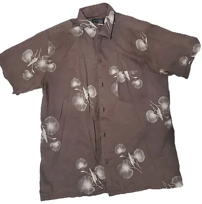 Vintage Banana Republic Brown Short Sleeve Button Shirt M - Floral • $15