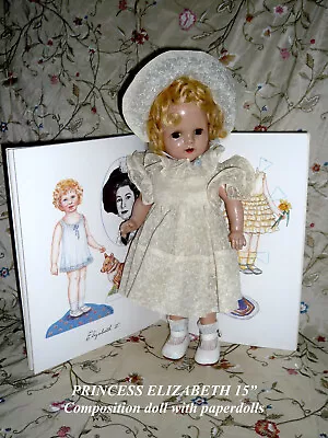 Vintage Madame Alexander 15” Princess Elizabeth Composition Doll Era 1930's • $96