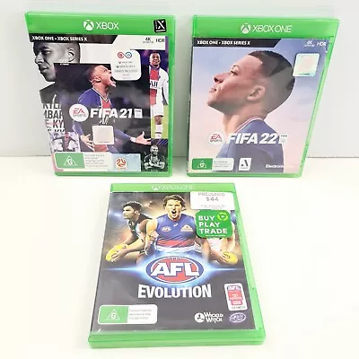 Fifa 21 Fifa 22 And AFL Evolution Microsoft XBOX One Games Bundle • $38.97