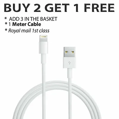 Genuine IPhone Charger Fast For Apple Long Cable USB Lead 12 11 5 6 7 8 X XS XR • £2.75