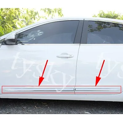 Chrome Protector Sill Scuff Car Door Side Body Strips Molding Sticker Trim 4Pcs • $67.70