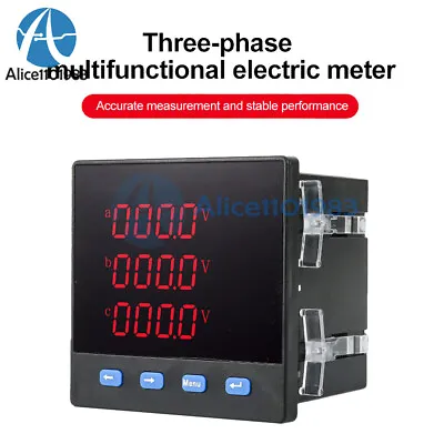 AC220V 3phase Digital Current Voltage Power Frequency Multi-function Meter RS485 • $27.13