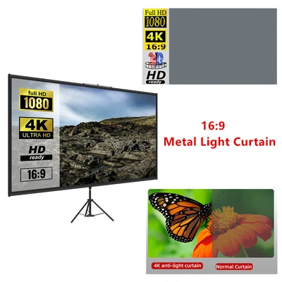 $31.91 • Buy Home Reflective Projector Screen 16:9 Metal Light Curtain 4K HD 1080P Screen AU