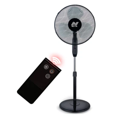 £49.99 • Buy NETTA 16 Inch Pedestal Standing Fan 3 Speed 7-Hour Timer Remote Control 40W