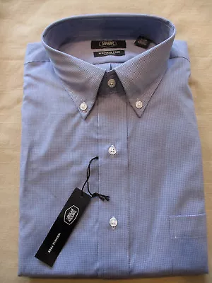 $15.29 • Buy New Berkley Jensen Buttondow Collar Dress Shirt-blue/white Sm Plaid Large 36/37
