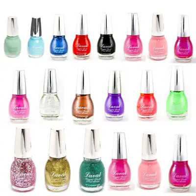 Laval Nail Polish Crystal Finish Varnish Professional Finish Nail Polish 15ml • £4.99