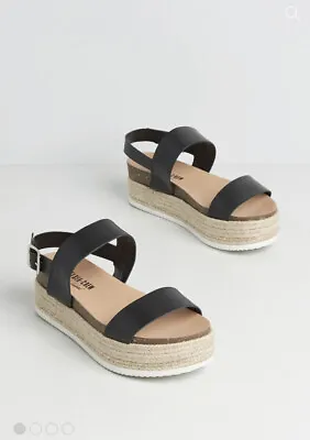 ModCloth Chelsea NIB Sand And Sea Please! Espadrille Sandal - Black - Size 5 • $65