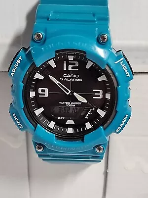 Casio AQ-S810W Illuminator Turquoise Solar Quartz Watch RARE (443) See Descripti • $10