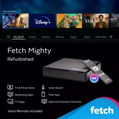 Fetch Mighty PVR Set Top Box Recorder 4K HD Refurbished - M616T • $189