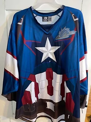 Cleveland Monsters Ryan Collins Captain America Game Worn Jersey! AHL Hockey • $401.65