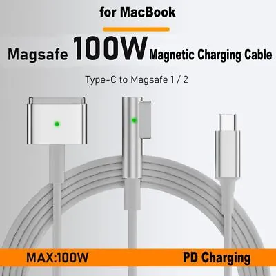 Indicator Light USB Type-C To Magsafe 1 2 Charging Cord For Macbook Air Pro • $10.45