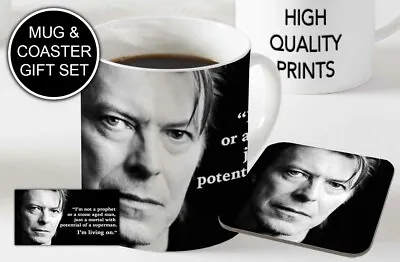 David Bowie Living On Quote - Ceramic Coffee / Tea Mug + Matching Coaster  • £8.49